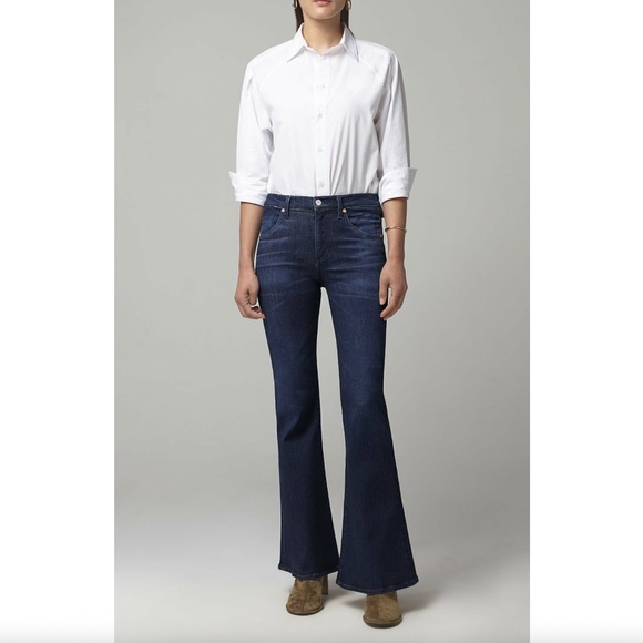 Citizens Of Humanity Chloe Nebula Mid-Rise Super Flare Jeans - Picture 1 of 7